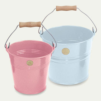 pastel blue and pink buckets