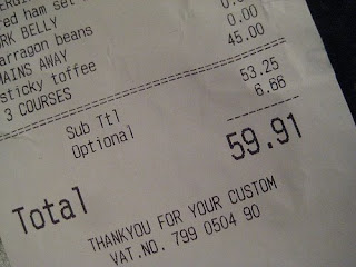 restaurant receipt