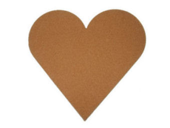 cork bulletin board, heart shaped