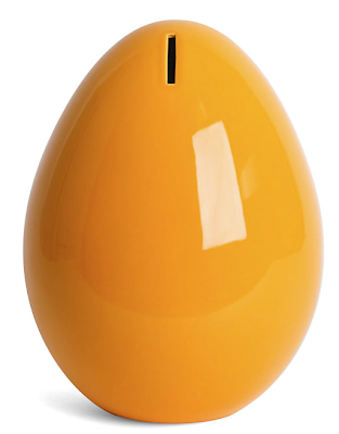 egg coin bank, orange