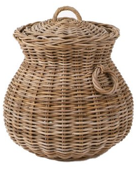 rattan laundry basket with lid