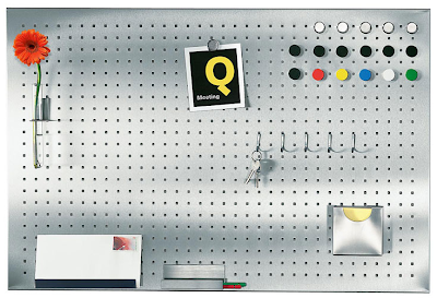 perforated magnetic board, pegboard style