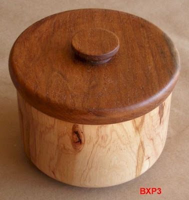 round wood box, pecan