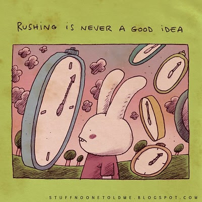 comic says - Rushing is never a good idea
