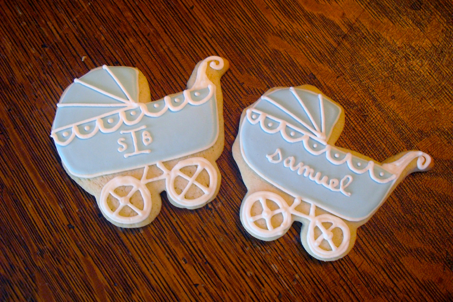Sugar Cookies, Cakes and More Baby Boy Carriage Cookies