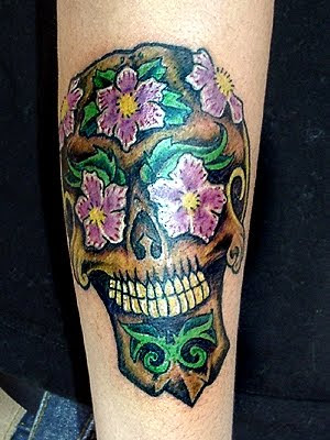 Custom Groom Sugar Skull Tattoo by Mikey Slater