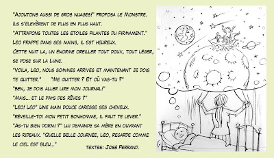 Julien Lamanda , illustrations une histoire courte  "Le pays des rêves".