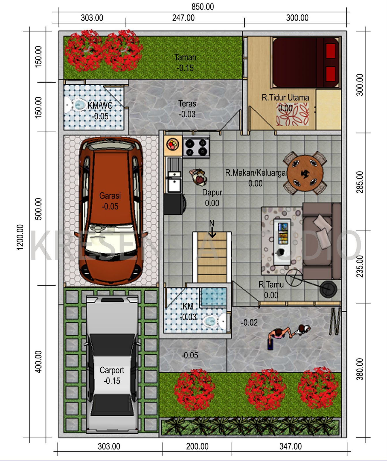 Denah Rumah Modern Minimalis