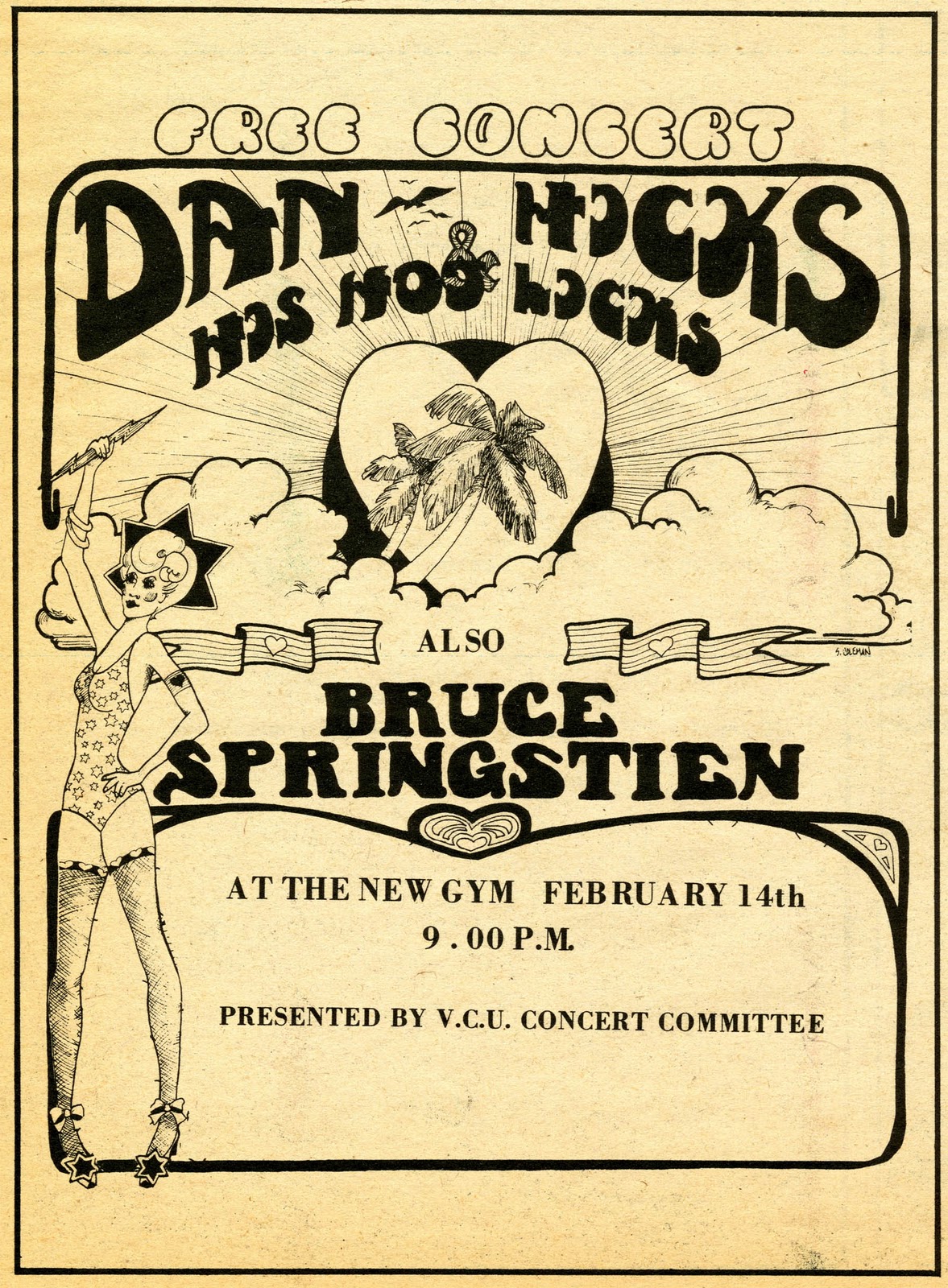 Vintage Richmond Bruce Springsteen at the Franklin Street Gym 1973