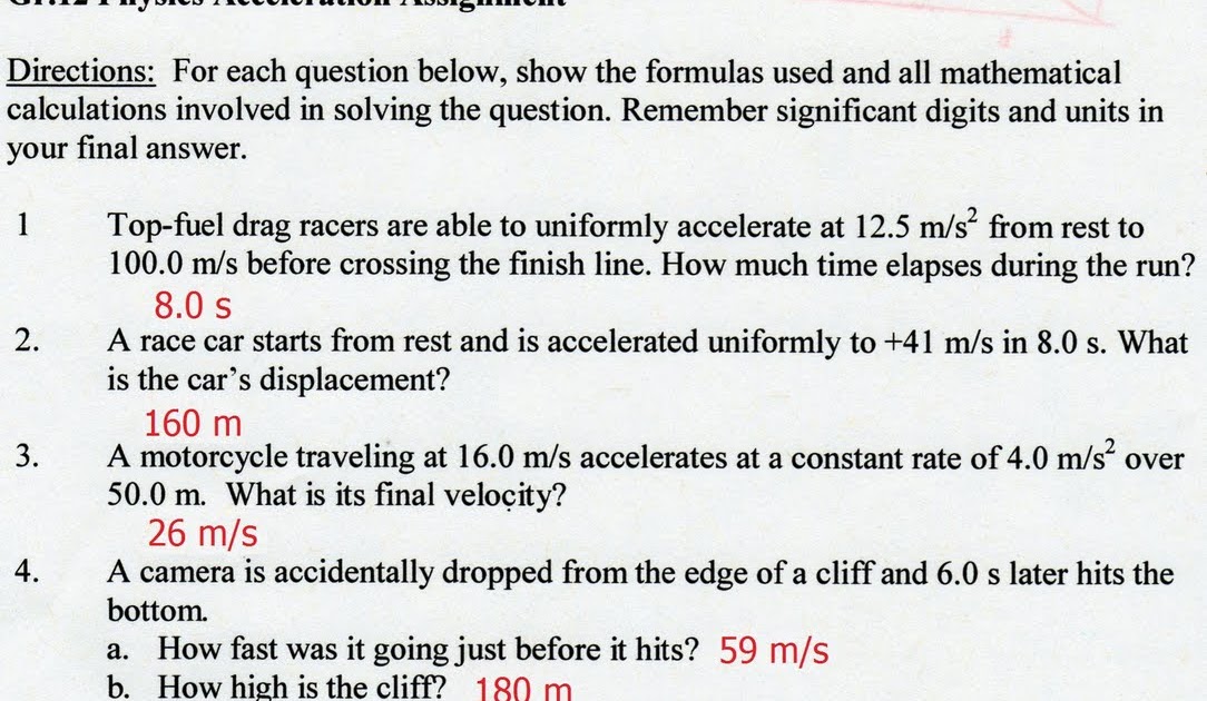 35 Calculating Speed Time Distance And Acceleration Worksheet Answers
