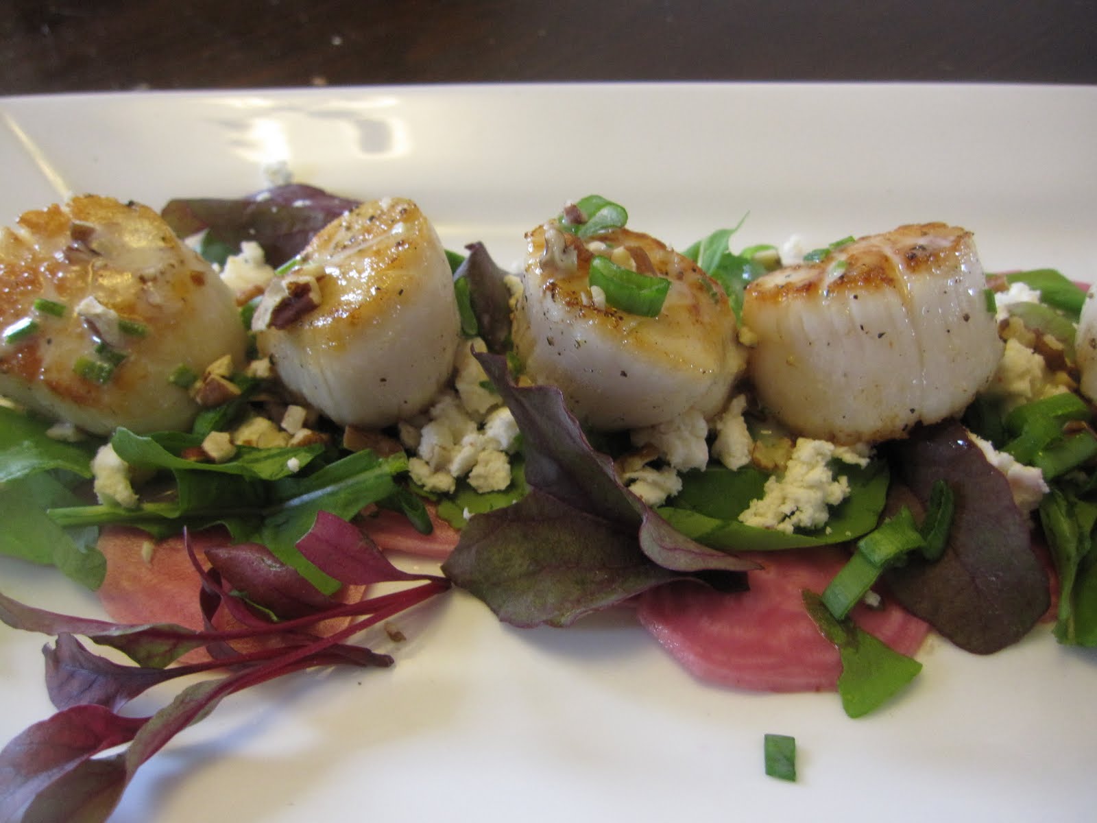 Recipes from 4EveryKitchen Sea Scallops, Pickled Beets & Goat Cheese