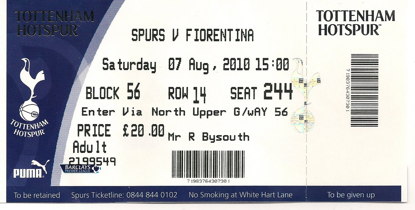 Football Grounds visited by Richard Bysouth: Tottenham Hotspur FC