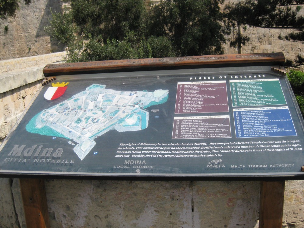 Stadtplan Mdina, Malta Stadtplan Mdina, Malta