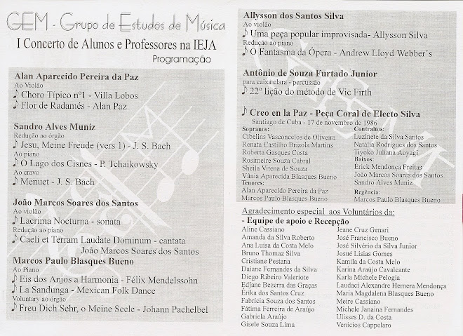 Promoção e Direção Geral do I Concerto do GEM (dentro)