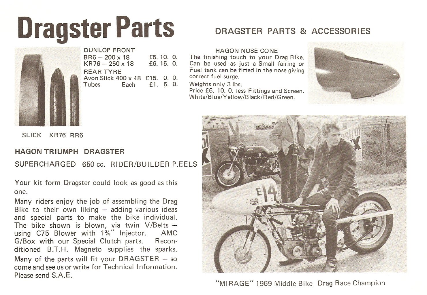 SHOW & GO CYCLE SHOP Alf Hagon Dragbike Parts