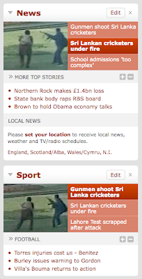 BBC News news and sport widgets
