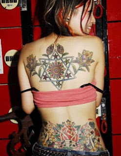 Beautiful Flower Tattoo on Sexy Girl Back