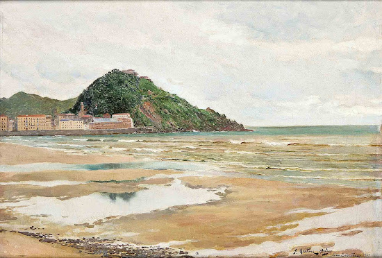San Sebastián San Sebastián, Juan Martínez Abades, Pintor español, Paisajes de Juan Martínez Abades, Pintor Martínez Abades, Pintores españoles, Pintores Asturianos, Martínez Abades