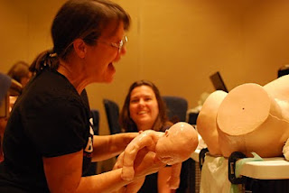 Spinning Babies Find the "nape" of the neck...