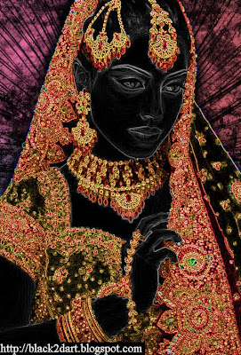 digital sketch of Indian Bride