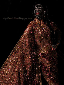 designer work saree indian model photo