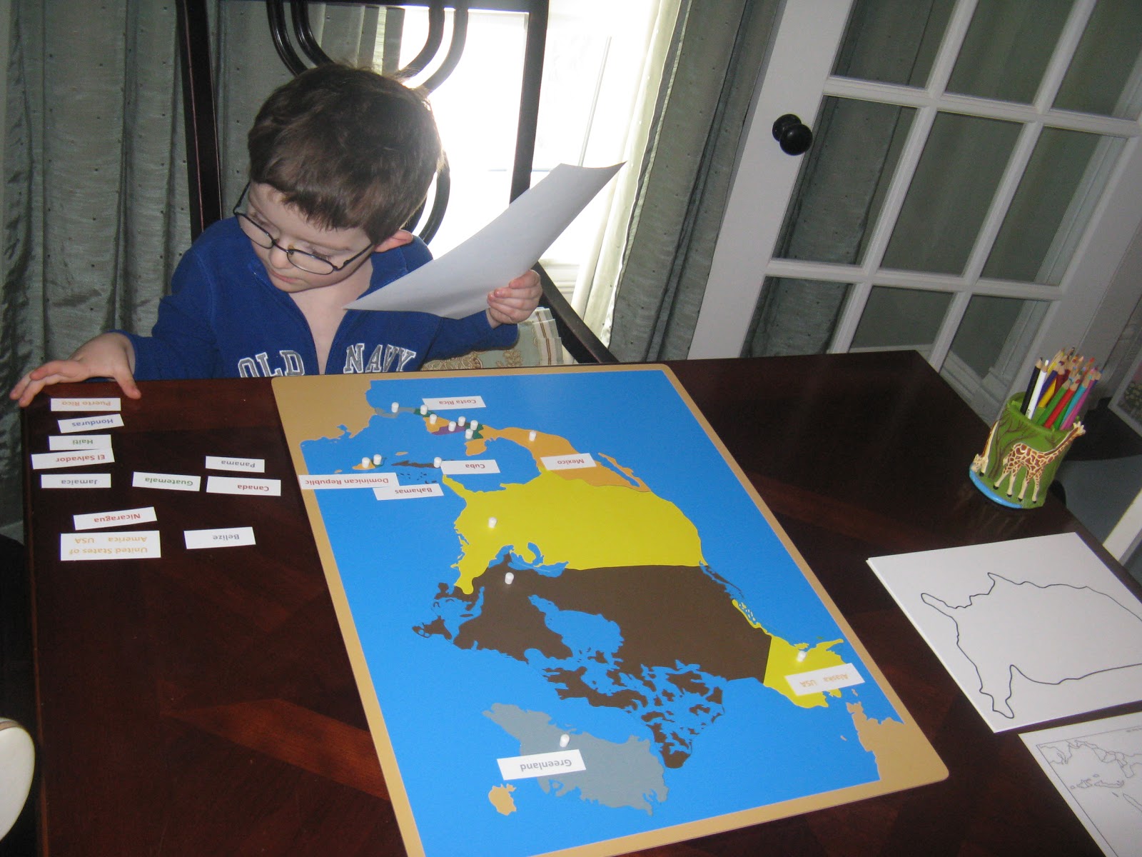 North American Puzzle Map, Early Montessori Geography At Home - "Making