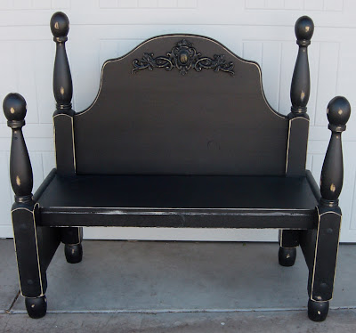 Black Distressed Bench (SOLD)