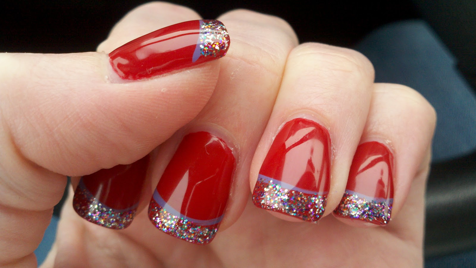 Red and Gray Glitter Nail Art - wide 8