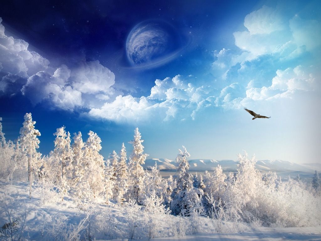 Winter wallpaper worderlan blue sky | Urban Art Wallpaper