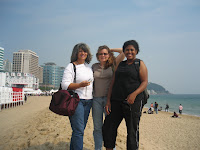 Three lovely ladies at Haeundae Beach