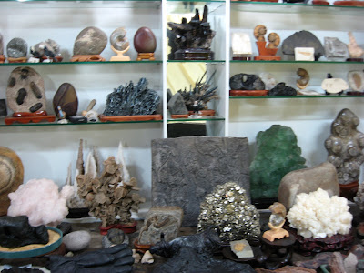 stones and fossils at stall in Seoul Folk Flea Market