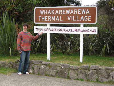 Andy at sign with Whakarewarewa full name