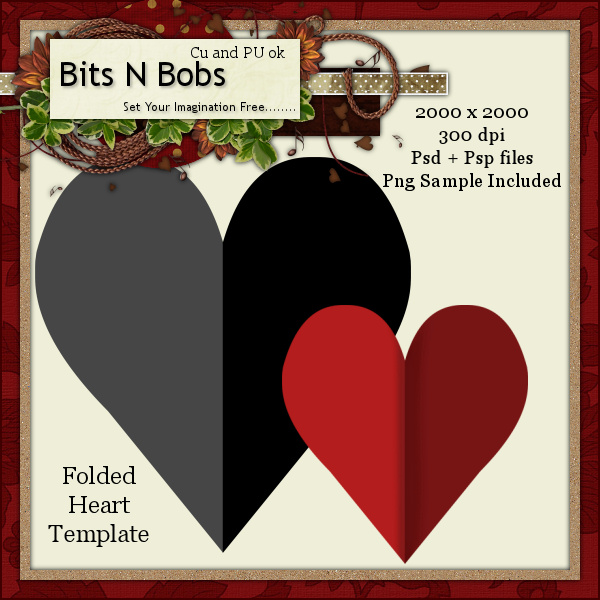 Bits N Bobs: Folded Heart Template freebie Bits N Bobs: Folded Heart Template freebie