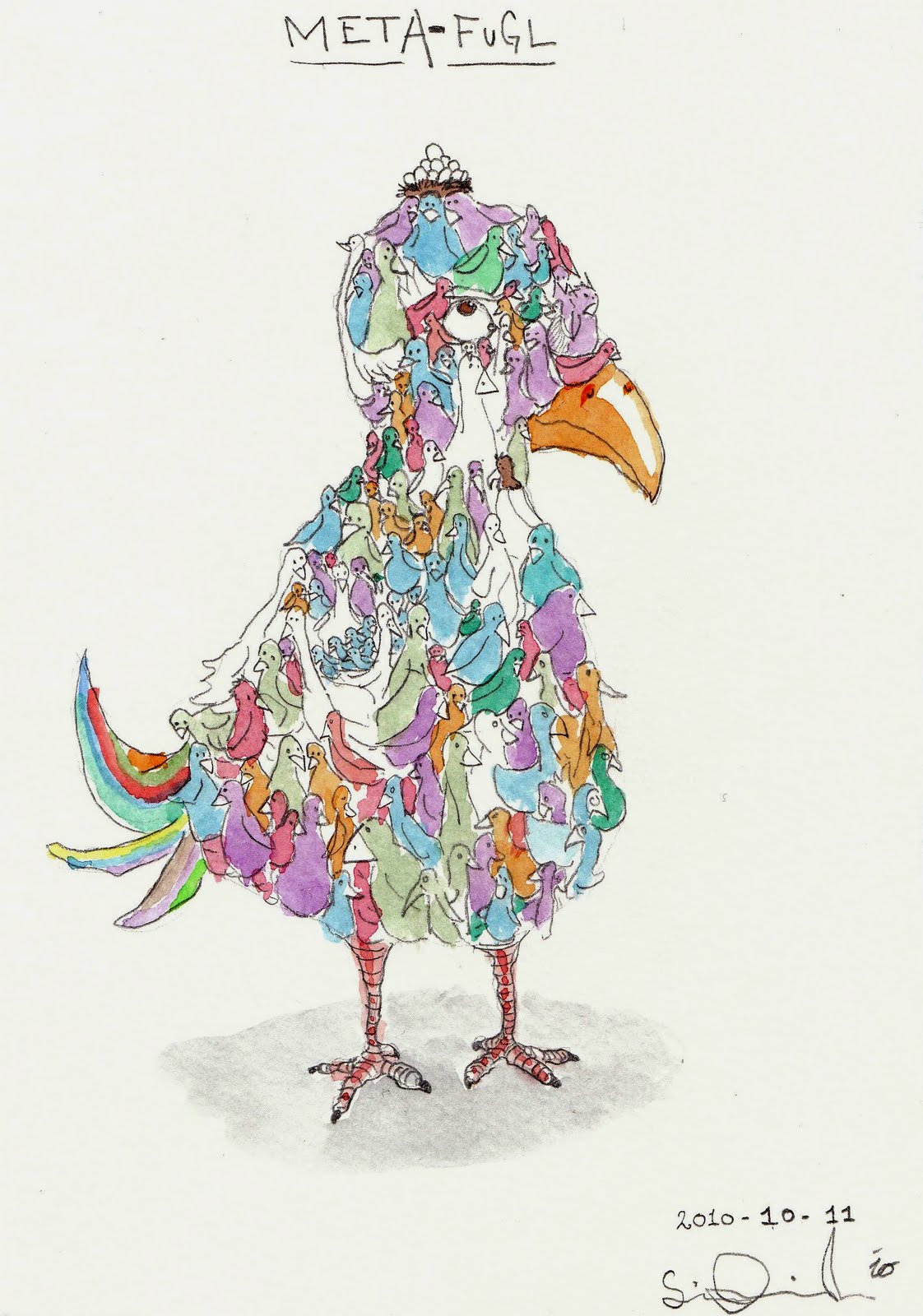 I drew this Meta Bird.. let me know what you think? : r/pics