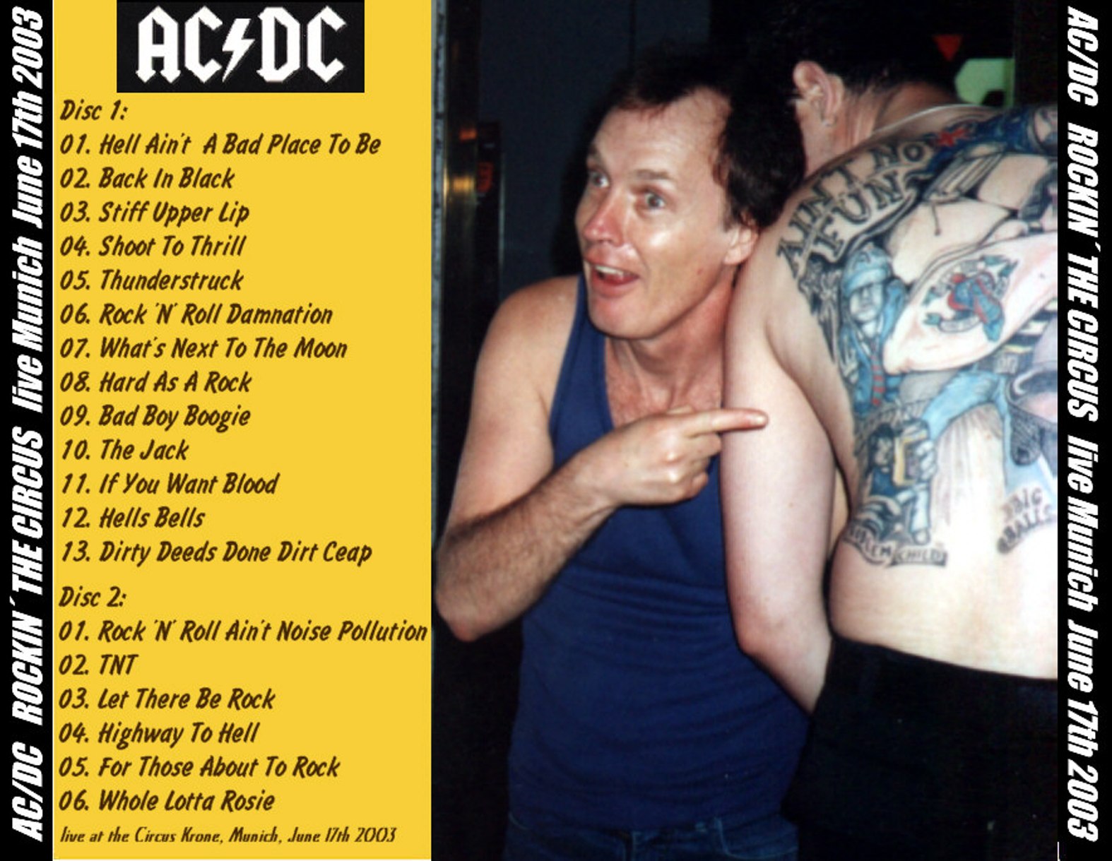 misundelse kort skjorte AC/DC-Live at the circus Krone, Munich, Germany 17.6.2003