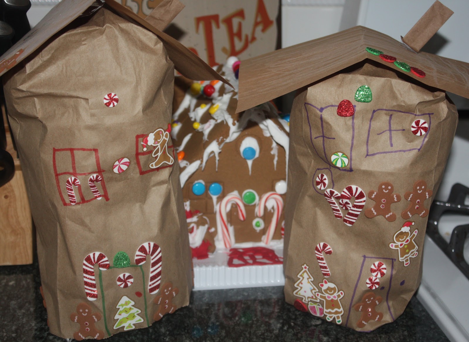 Superheroes and Princesses Paper Bag Gingerbread Houses