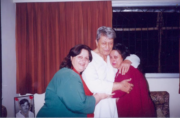 With his two daughters - Meena and Madhu