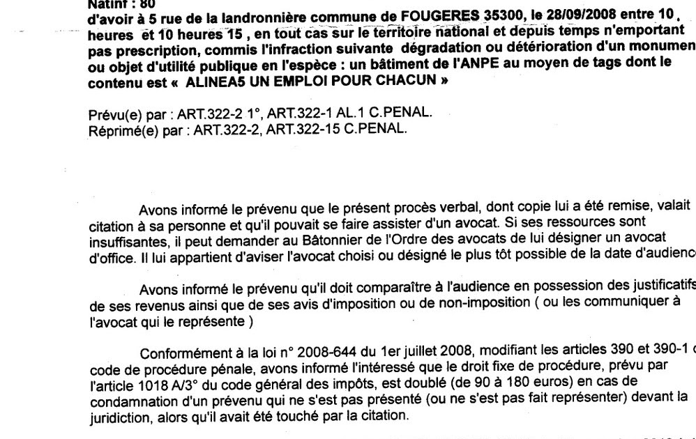 droitalemploi convocation devant le tribunal correctionnel