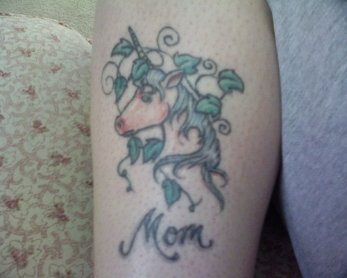 Unicorn Tattoo Design   Mom Word Tattoo