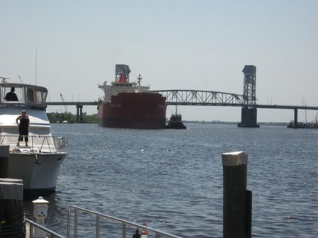 Ship coming into Port of Wilmington