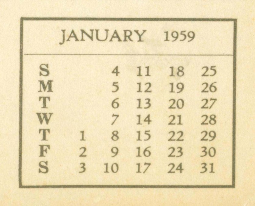 Koleksi Tempo Doeloe Kalender jadul th.1959 Kawasaki Jepang