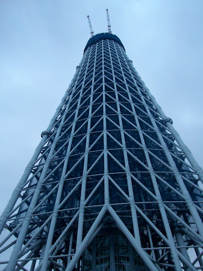 タワー街区正面から見た建設中(289m)の東京スカイツリー