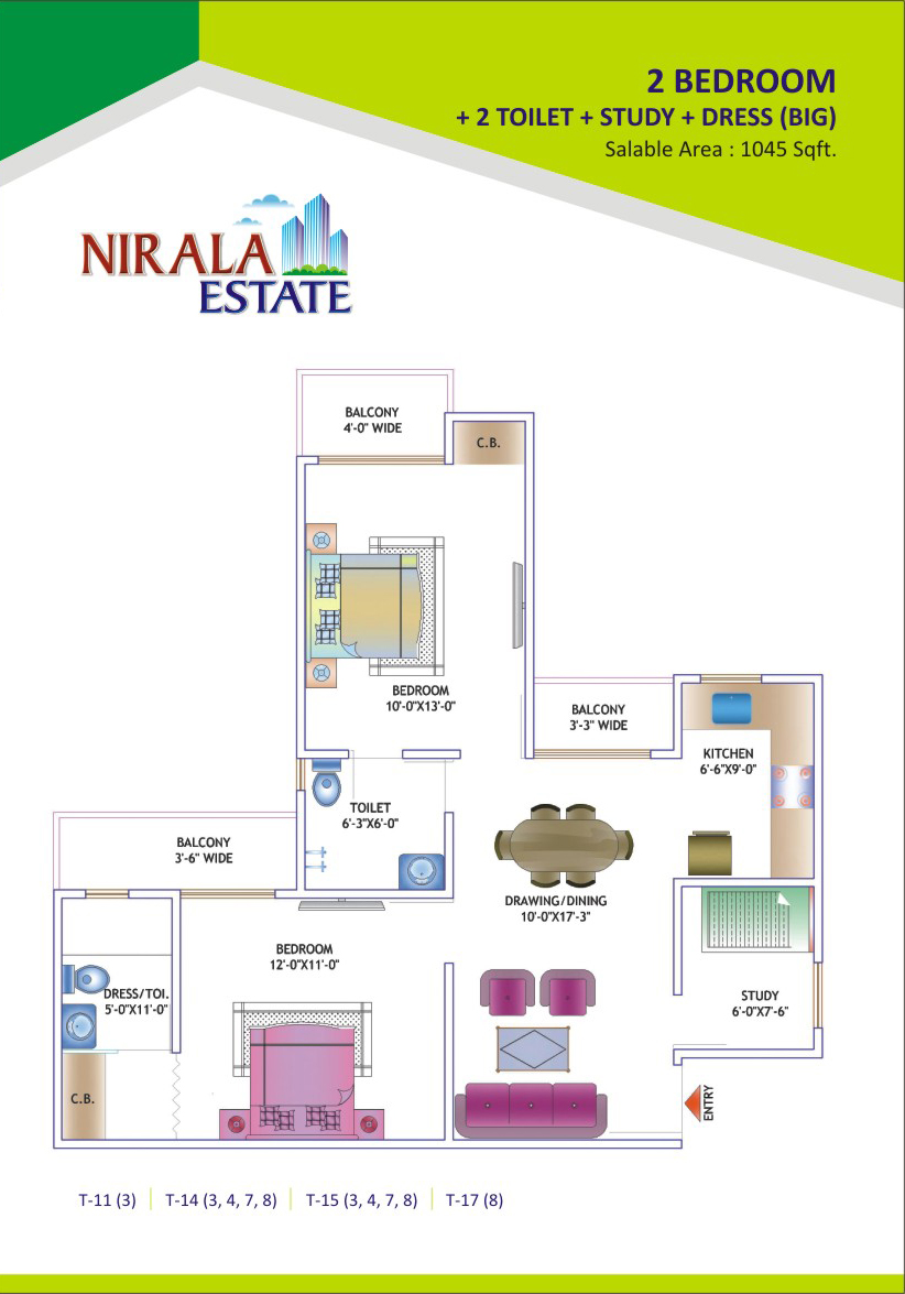 1045 sq.ft. 2bhk study floor plan 1045-sq.ft.-2bhk-study-floor-plan