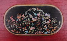 Millefiori decoration on a lacquered table