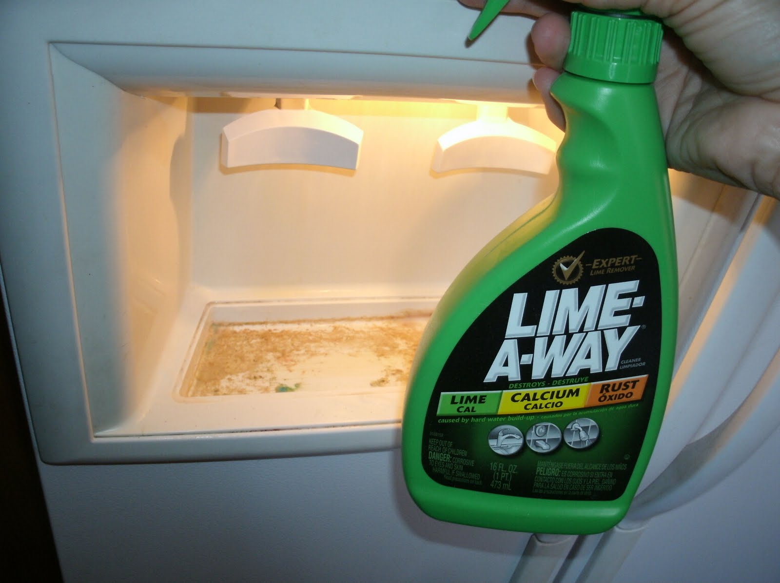 Mom All Day Lime Away and hard water stains in fridge!