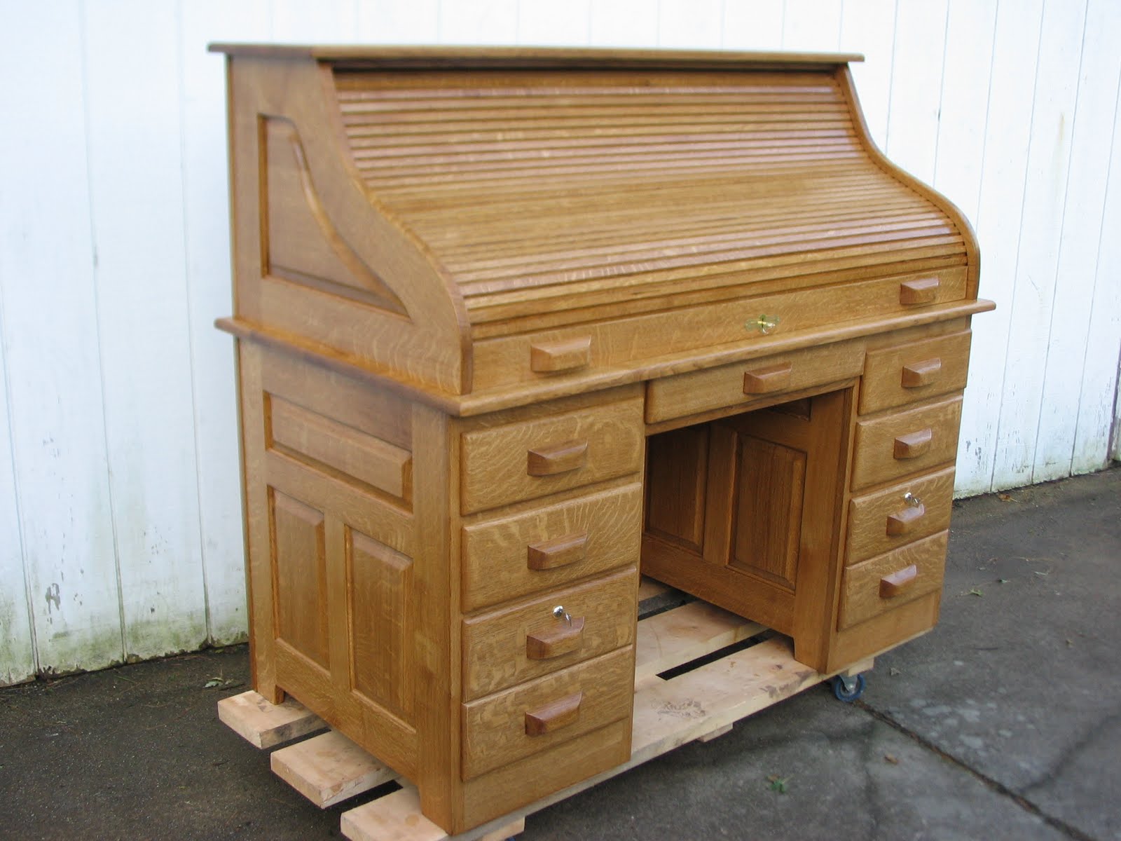 Tom Kies Woodworks Oak Rolltop Computer Desk