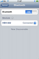 iPhone is pairing with Sony Ericsson Akono Bluetooth headset.