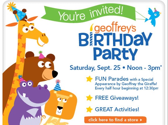 Toys R Us Hy Birthday Geoffrey The Giraffe A Party And