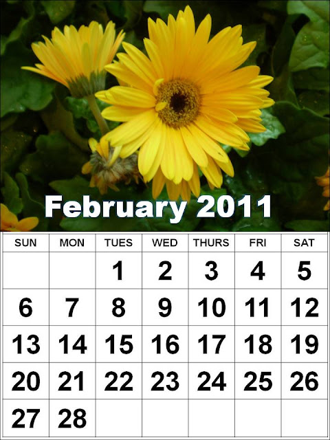 printable 2011 calendar february. printable february calendar