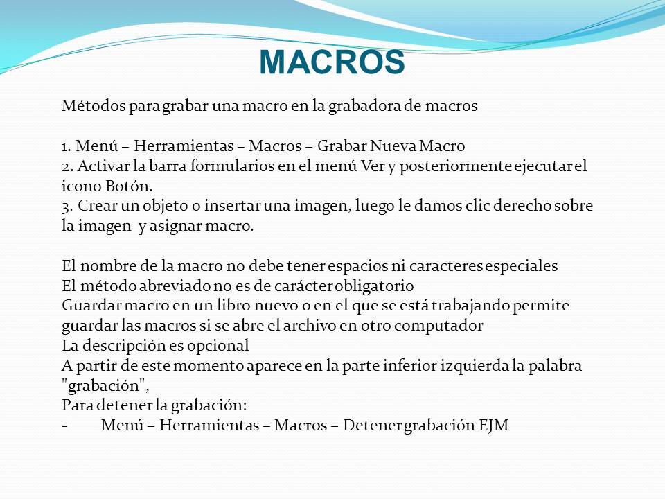 Betty DEFINICION DE MACROS